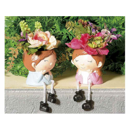 Vaza flori Baietel ceramica multicolora cm 8,5 x 8 x 16.5 H