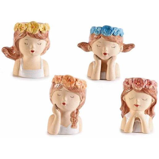 Set 4 vaze flori polirasina multicolora Fetite IIII 8,5 x 8 x 13 H