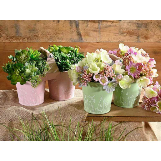 Ghiveci flori metal verde 22x11x17H