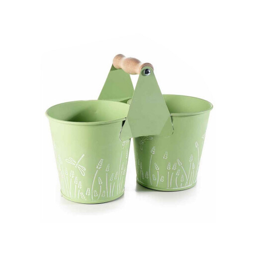 Ghiveci flori metal verde 22x11x17H