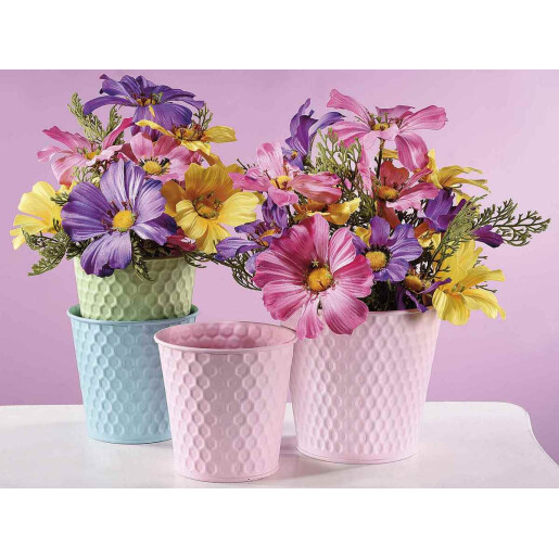 Set 3 ghivece metal 14x12.5 cm