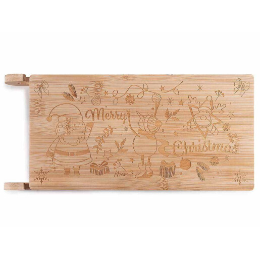 Platou Craciun lemn natur Saniuta cm 32 x 14,5 x 3,5 H