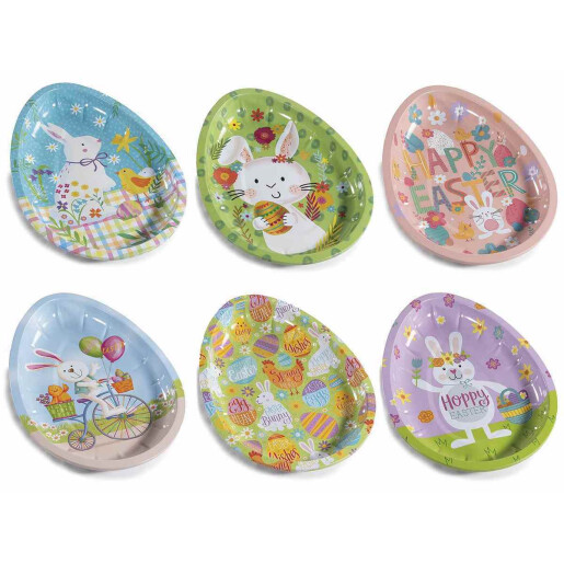 Set 6 platouri Paste metal multicolor 18x26 cm