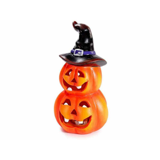Dovleac Halloween teracota multicolora cu led Ø 8,5 cm x 16,5 H
