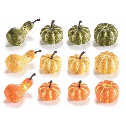 Set 24 Dovleci Halloween decorativi Ø 3x2,5 H, Ø 2,5x6 H