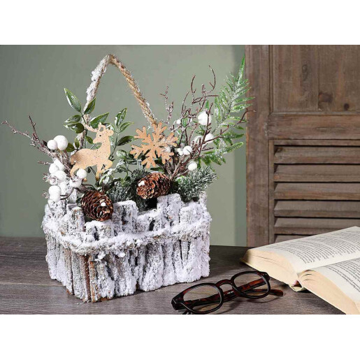 Cos decor Craciun 19x14x12 cm