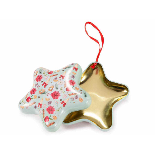 Set 2 ornamente brad Craciun metal multicolor 12.5x4.5x12 cm