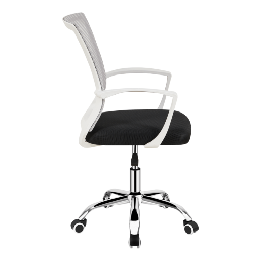 Scaun birou gri negru alb crom Izolda 57x57x90-98 cm
