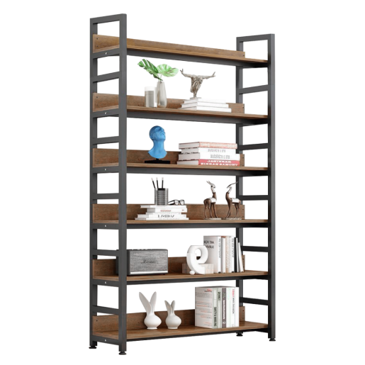 Raft pardoseala mdf metal stejar negru Janel 80x30x175,5 cm