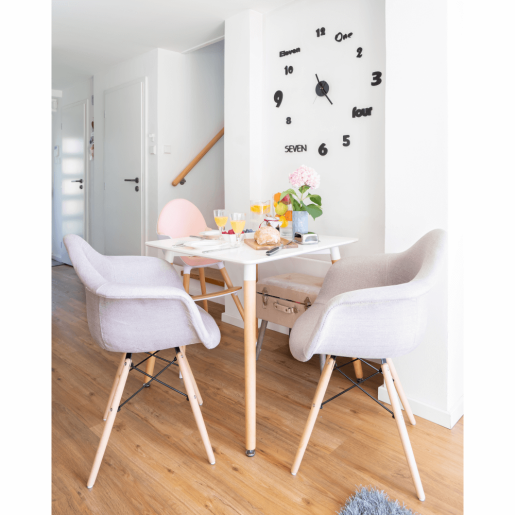 Masa dining MDF alb lemn fag Didier 70x70x74 cm