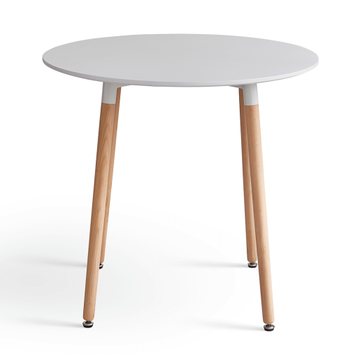 Masa dining MDF alb lemn fag Elcan 80x75 cm