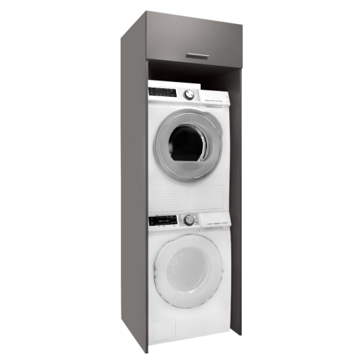 Dulap deasupra masinii de spalat si uscator DTD laminat gri grafit Jergi 67,5x67x210 cm