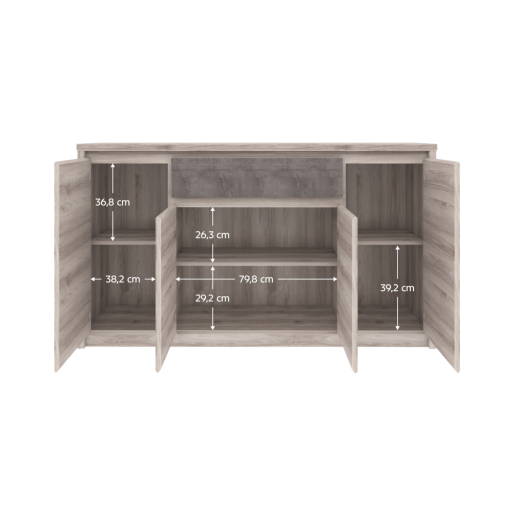 Comoda PAL castan Nairobi onix Jesi 166.6x95.2x40.3 cm