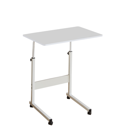 Birou inaltime reglabila cu roti alb Justus 60x40x64-86 cm
