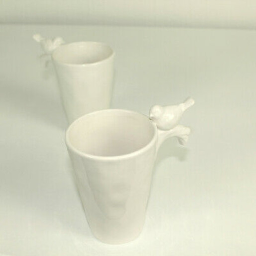 Cana ceramica alba Bird 13*9*12 cm - 0,35 L