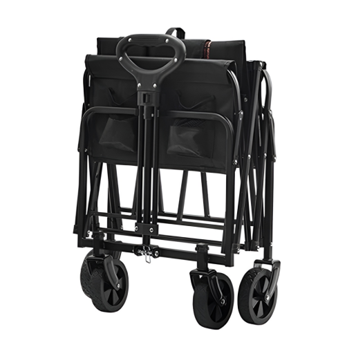 Carucior de gradina pliabil negru Karil 45x73,5x64/87 cm 