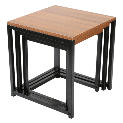 Set 3 masute de cafea nuc negru Kastler 40x40x42 cm, 36x36x39 cm, 30x30x36 cm