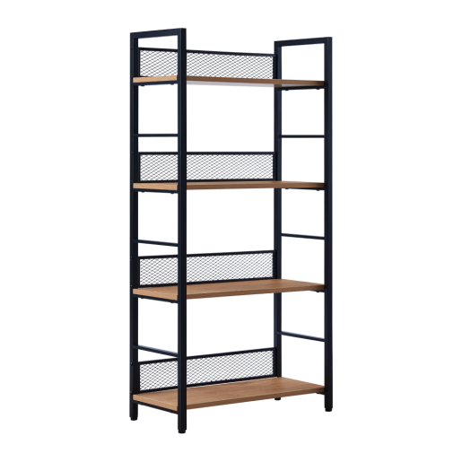 Raft metal negru DTD stejar Keler 60x28x121 cm