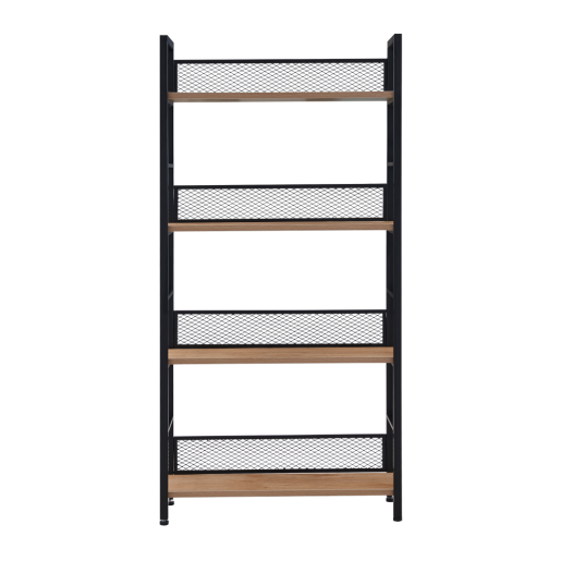 Raft metal negru DTD stejar Keler 60x28x121 cm