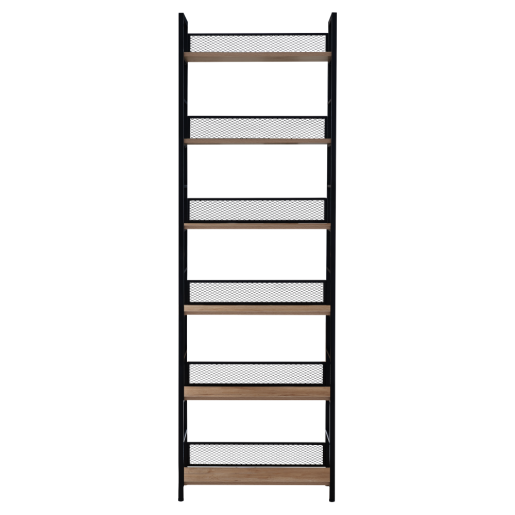 Raft metal negru DTD stejar Keler 60x28x187 cm
