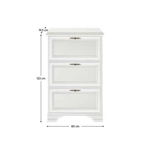 Pantofar DTD alb alpin Kentak 80x19,5x123 cm