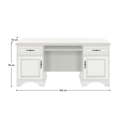 Birou DTD alb alpin Kentak 160x74x78 cm