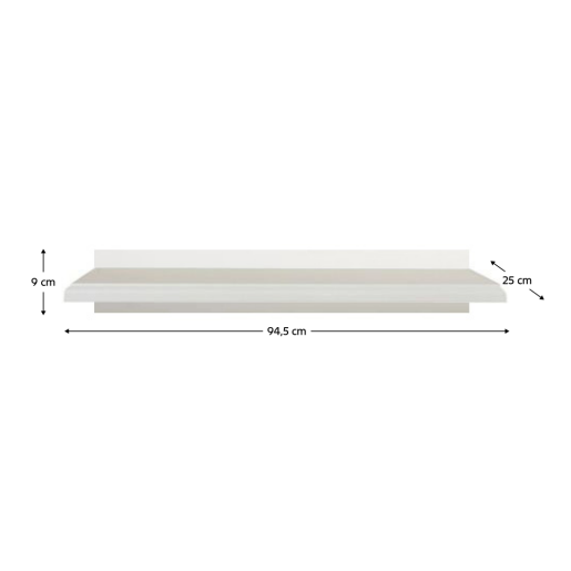Etajera DTD alb alpin Kentak 94,5x25x9 cm