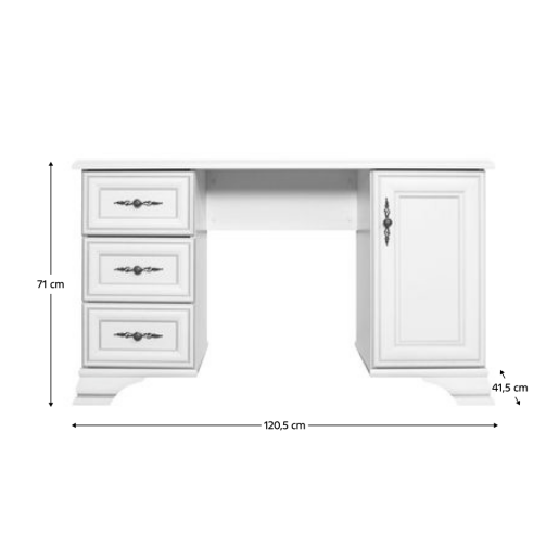 Birou DTD alb alpin Kentak 120,5x41,5x71 cm
