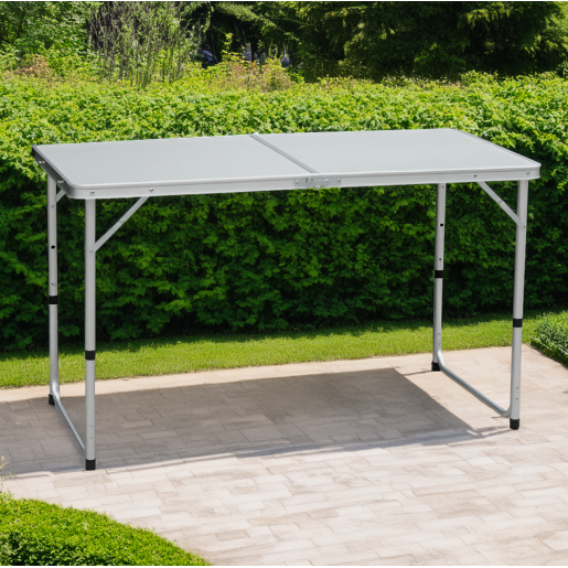 Masa camping pliabila aluminiu mdf alb Kepi 120x60x54 cm