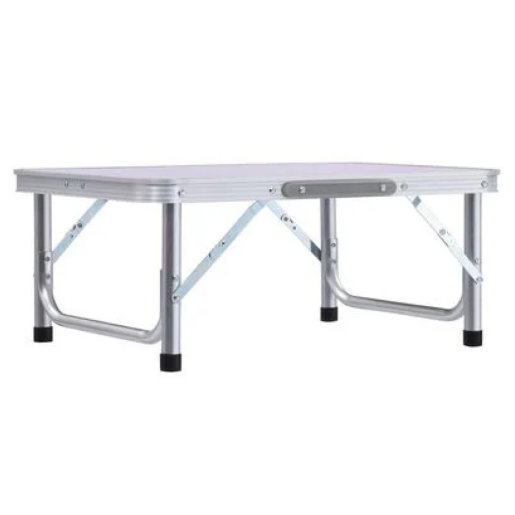 Masa camping pliabila aluminiu mdf alb Kepi 60x45x55 cm