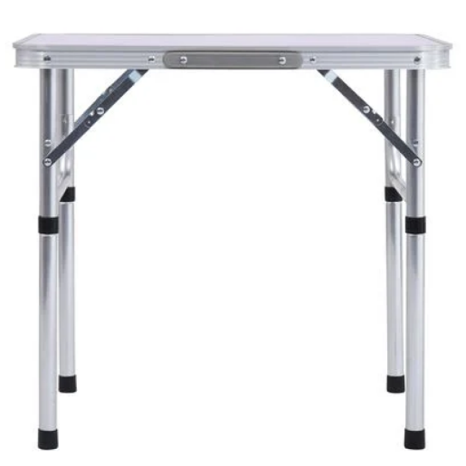 Masa camping pliabila aluminiu mdf alb Kepi 60x45x55 cm