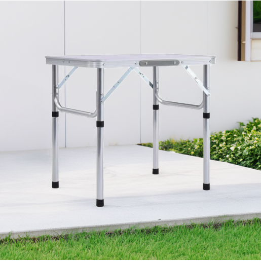 Masa camping pliabila aluminiu mdf alb Kepi 60x45x55 cm