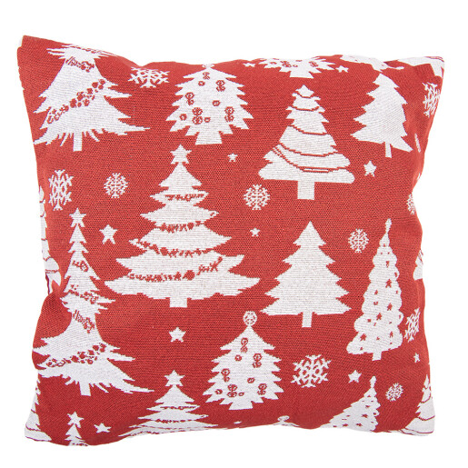 Perna Craciun Braduti poliester alb rosu 44x44x4 cm