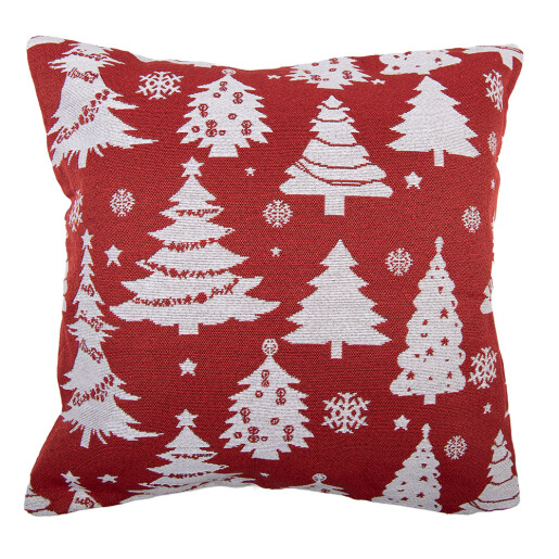 Perna Craciun Braduti poliester rosu alb OM 45x45x4 cm