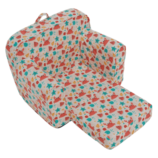 Fotoliu extensibil textil, spuma de compresie multicolor Kidy 60x44x48 cm