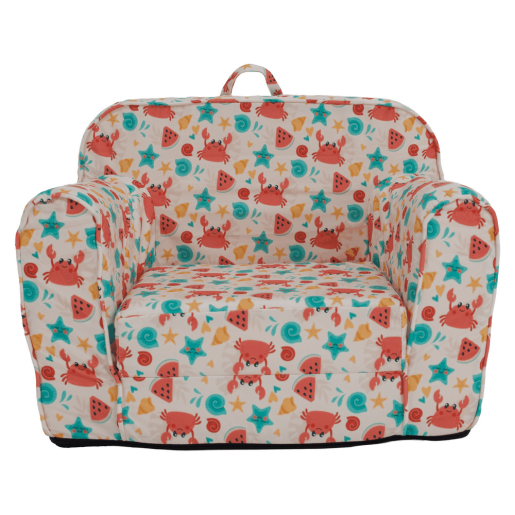 Fotoliu extensibil textil, spuma de compresie multicolor Kidy 60x44x48 cm