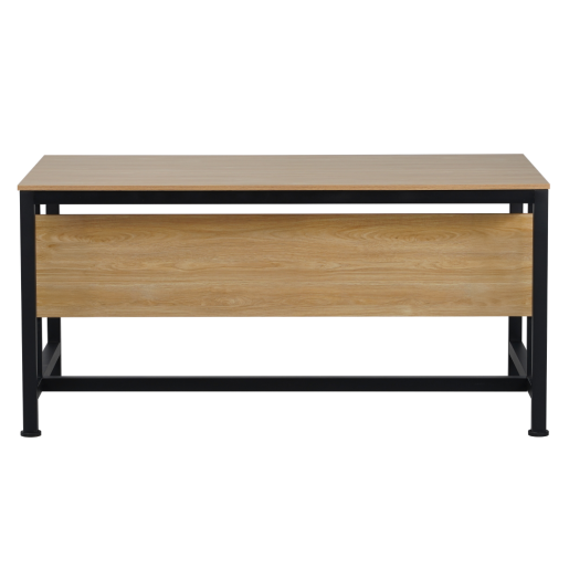 Birou metal negru mdf laminat stejar Kilis 150x80x72 cm