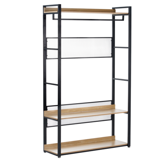 Raft pardoseala fier negru mdf laminat stejar Kilos 120x40x200 cm