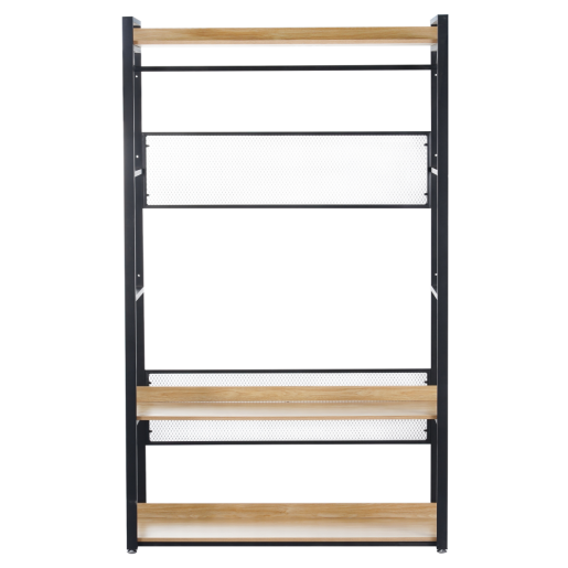 Raft pardoseala fier negru mdf laminat stejar Kilos 120x40x200 cm