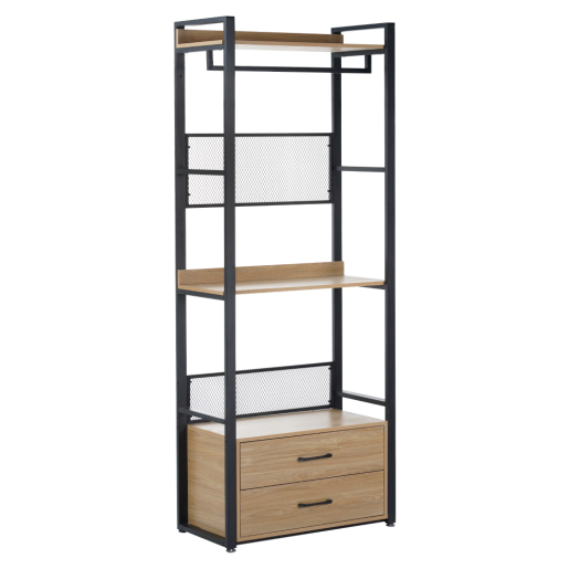 Raft pardoseala fier negru mdf laminat stejar Kilos 80x40x200 cm