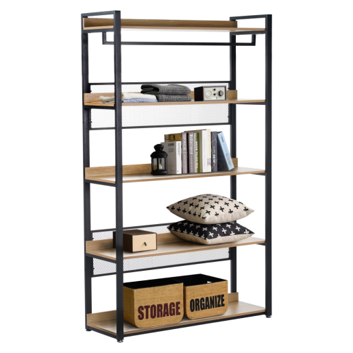 Raft pardoseala mdf laminat stejar fier negru Kilos 120x40x200 cm