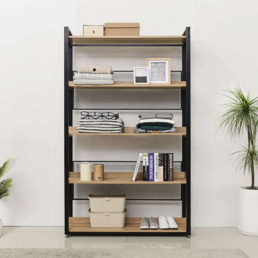 Raft pardoseala mdf laminat stejar fier negru Kilos 120x40x200 cm