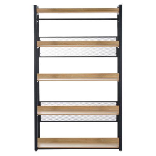 Raft pardoseala mdf laminat stejar fier negru Kilos 120x40x200 cm