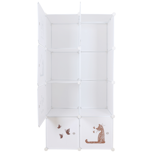 Dulap modular pentru copii alb maro Kirby 75x37x147 cm