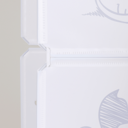 Dulap modular pentru camera copii metal plastic alb maro Kirby 75x37x147 cm