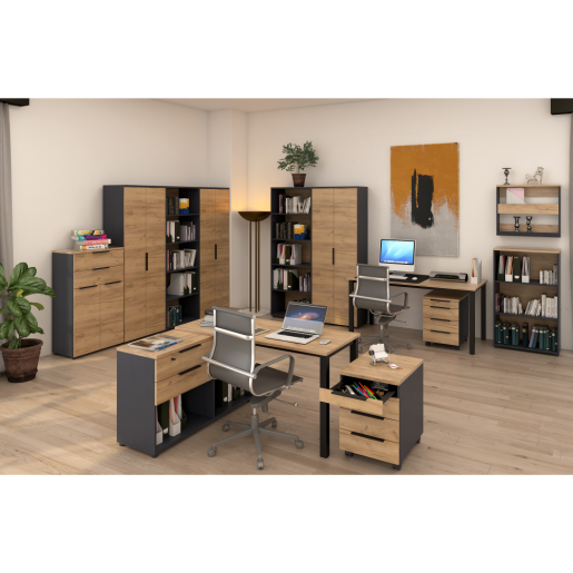 Dulap DTD grafit stejar artisan Klaudius 70x40x120 cm