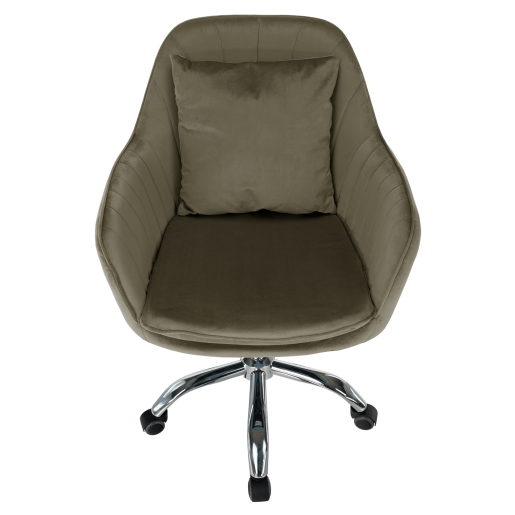 Scaun de birou catifea taupe crom Klian 59x61x87/101 cm