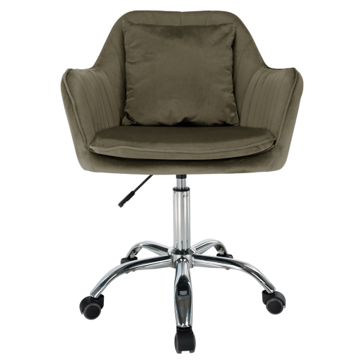 Scaun de birou catifea taupe crom Klian 59x61x87/101 cm