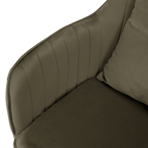 Scaun de birou catifea taupe crom Klian 59x61x87/101 cm