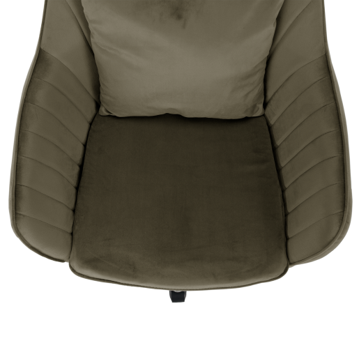 Scaun de birou catifea taupe crom Klian 59x61x87/101 cm